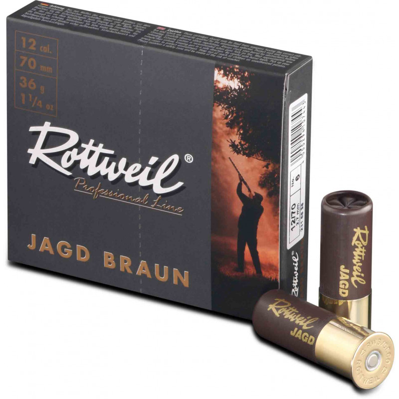 Rottweil Schrotpatronen Jagd Braun Plastik 12/70 - 3,0 mm